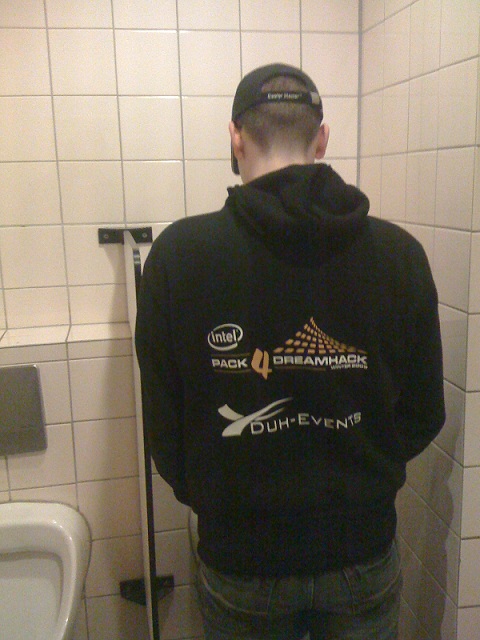 A Packer in the bathroom @ MacDonalds