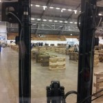 A view from one of the many forklifts used in the build.