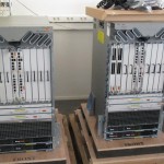 Picture by DreamHack Network - The Cisco ASR 9000s being unpacked